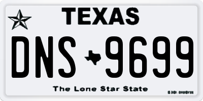 TX license plate DNS9699