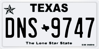 TX license plate DNS9747