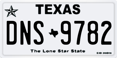 TX license plate DNS9782