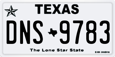 TX license plate DNS9783