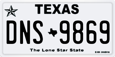 TX license plate DNS9869