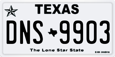 TX license plate DNS9903