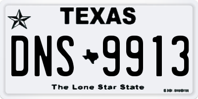 TX license plate DNS9913