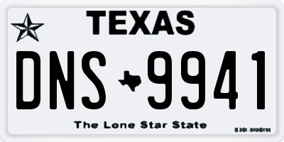 TX license plate DNS9941