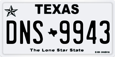 TX license plate DNS9943