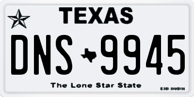 TX license plate DNS9945