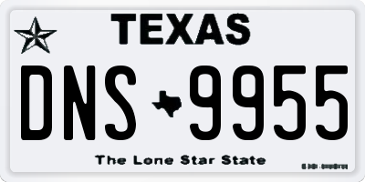 TX license plate DNS9955