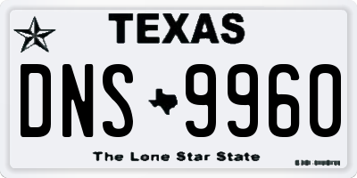 TX license plate DNS9960