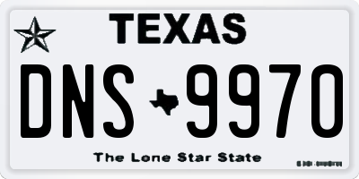 TX license plate DNS9970