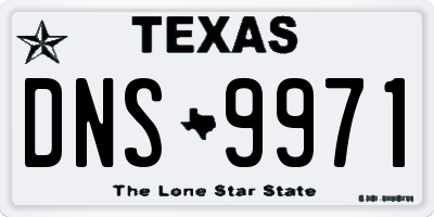 TX license plate DNS9971