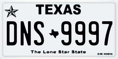 TX license plate DNS9997
