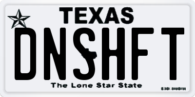 TX license plate DNSHFT