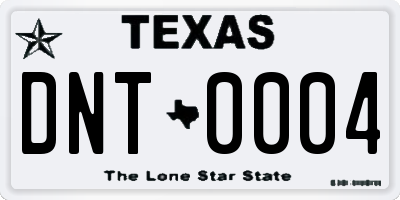 TX license plate DNT0004