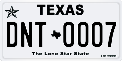TX license plate DNT0007