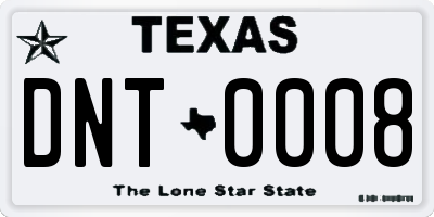 TX license plate DNT0008