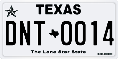 TX license plate DNT0014