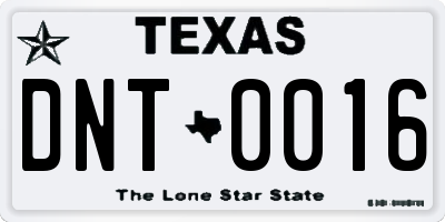 TX license plate DNT0016