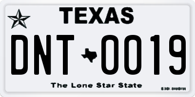 TX license plate DNT0019