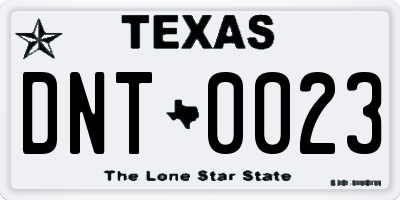 TX license plate DNT0023
