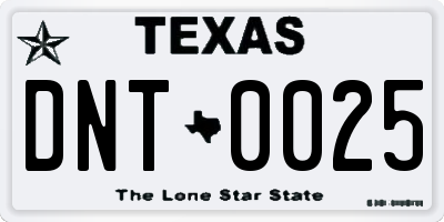TX license plate DNT0025