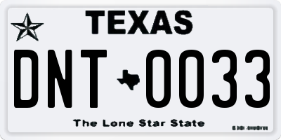 TX license plate DNT0033