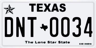 TX license plate DNT0034