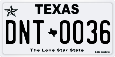 TX license plate DNT0036