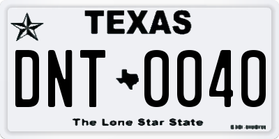 TX license plate DNT0040