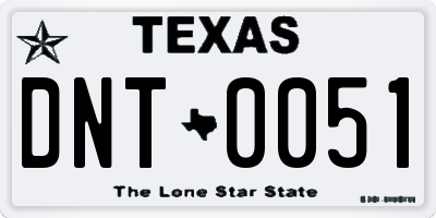 TX license plate DNT0051