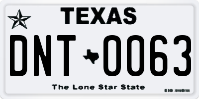 TX license plate DNT0063