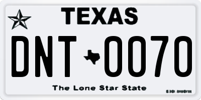 TX license plate DNT0070