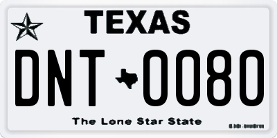 TX license plate DNT0080