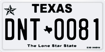 TX license plate DNT0081