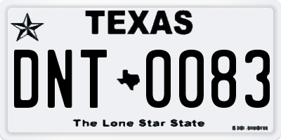TX license plate DNT0083