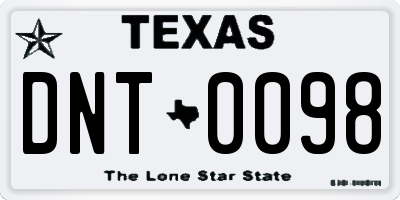TX license plate DNT0098