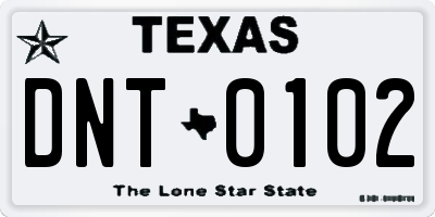 TX license plate DNT0102