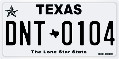 TX license plate DNT0104