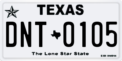 TX license plate DNT0105