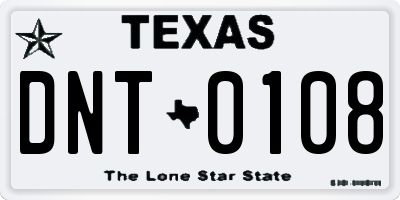 TX license plate DNT0108