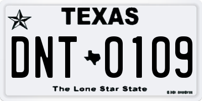 TX license plate DNT0109