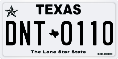 TX license plate DNT0110