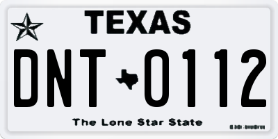 TX license plate DNT0112