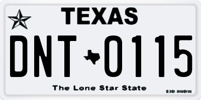 TX license plate DNT0115
