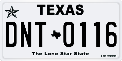 TX license plate DNT0116
