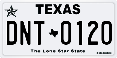 TX license plate DNT0120