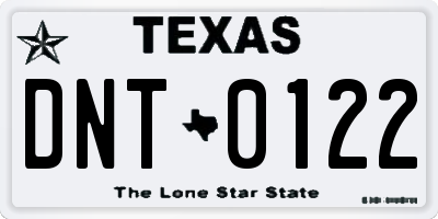 TX license plate DNT0122