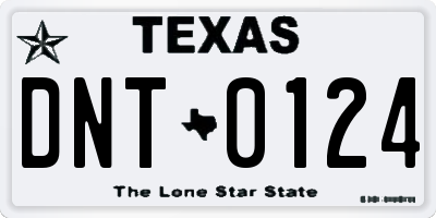 TX license plate DNT0124