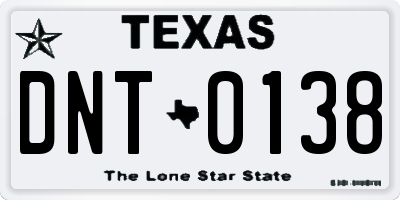 TX license plate DNT0138
