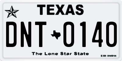 TX license plate DNT0140