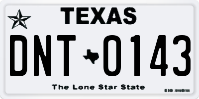 TX license plate DNT0143